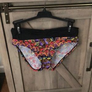 Aqua Soleil Orange/Multi Boho Bikini Bottom M